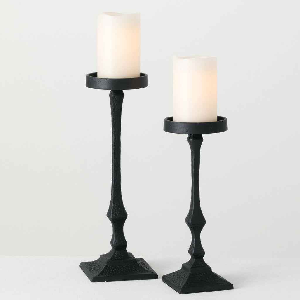 IRON PILLAR CANDLE HOLDER