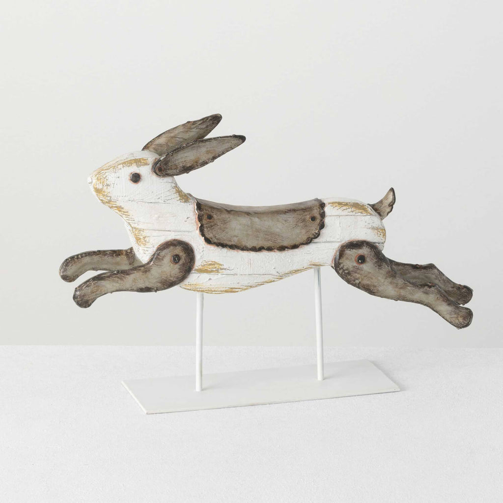 LEAPING BUNNY ON STAND