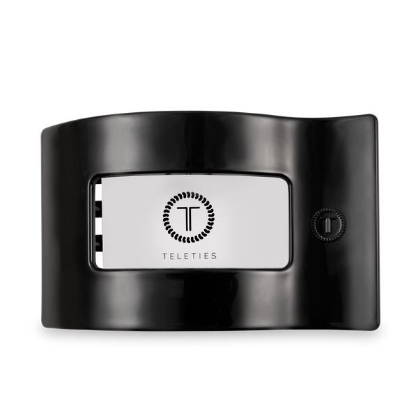 TELETIES - Flat Rectangle Hair Clip | Large | Jet Black