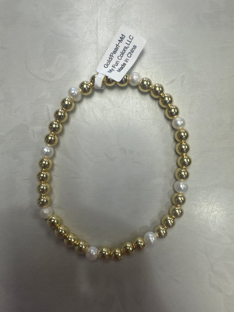 Cube and Round with Pearls Bracelets