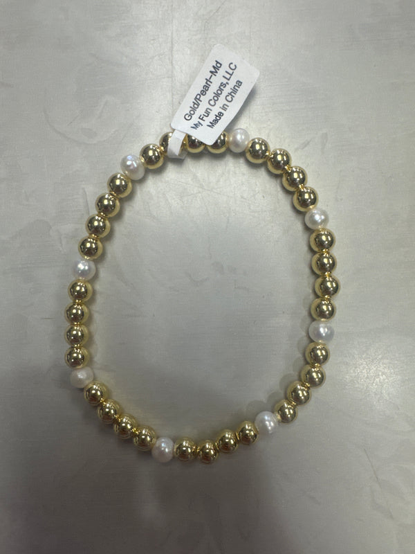 Cube and Round with Pearls Bracelets