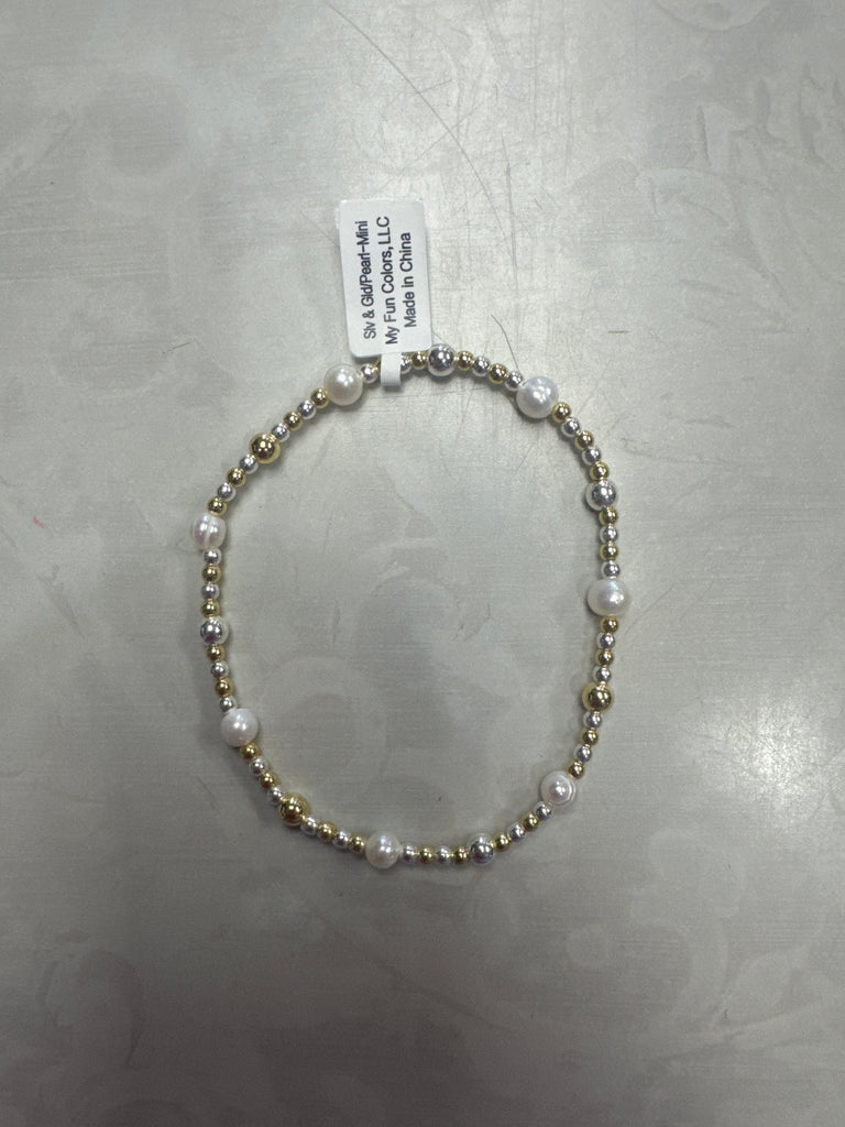 Cube and Round with Pearls Bracelets