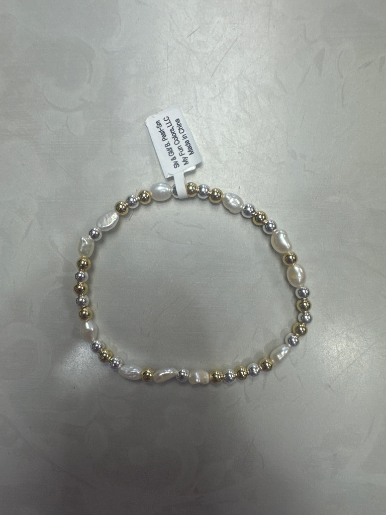 Cube and Round with Pearls Bracelets