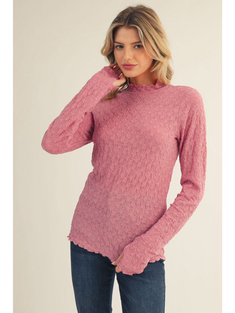 Lace Top with Mock Neck - See Colors