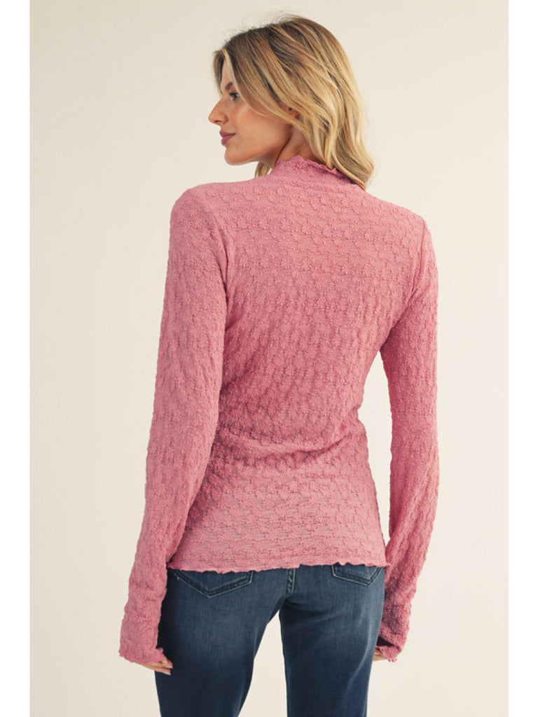 Lace Top with Mock Neck - See Colors