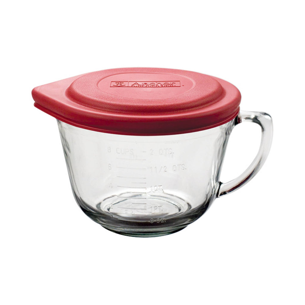Fox Run Brands - Anchor Hocking Batter Bowl with Red Lid, 2-Quart