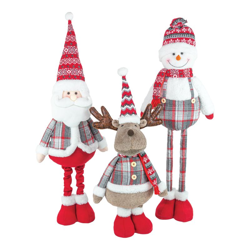 Berry Plaid Stander: Santa, Snowman or Moose