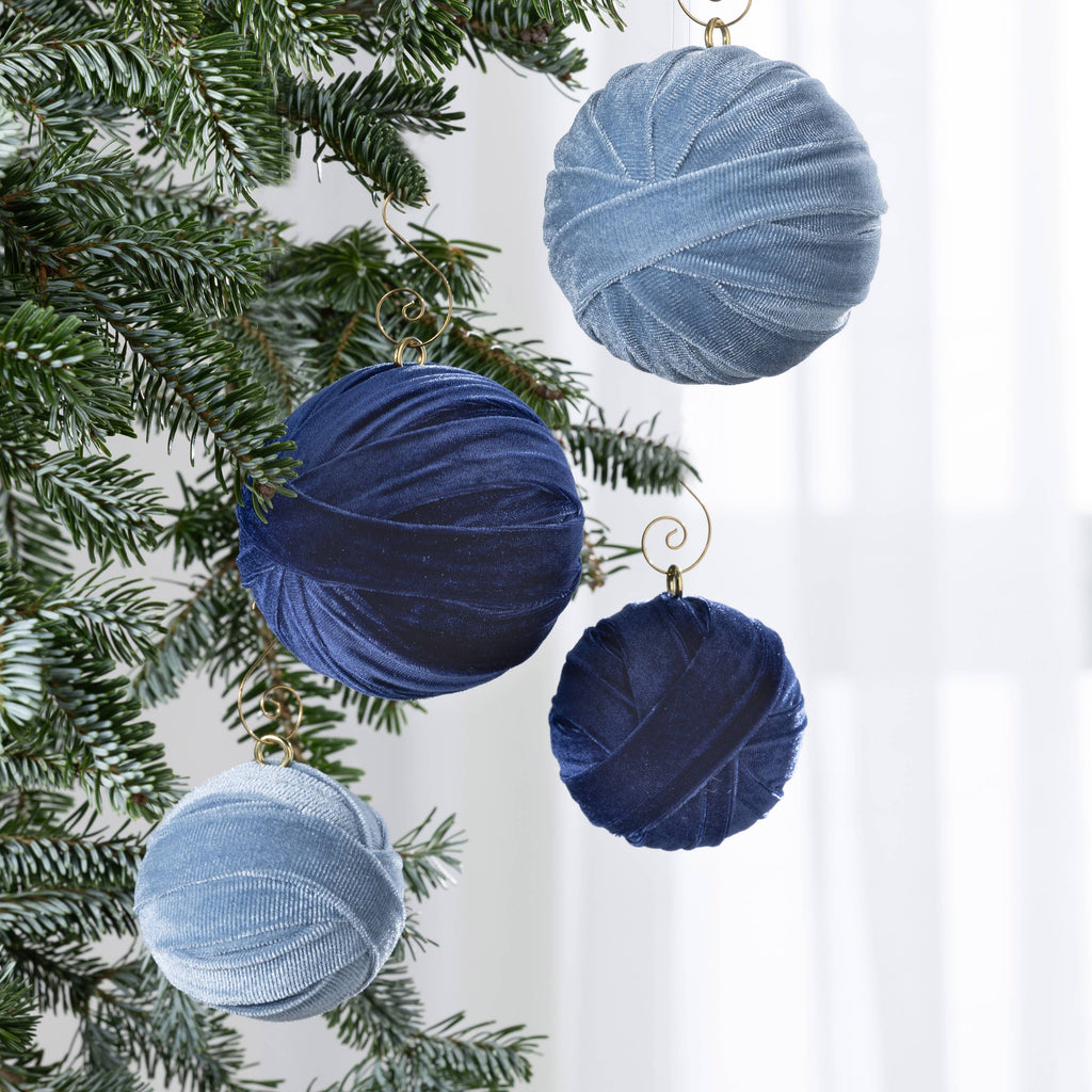 Velvet sphere ornaments for trees, gifts, home decor
