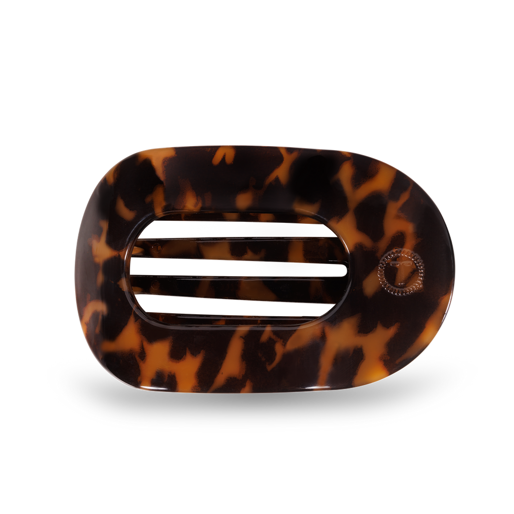 TELETIES - Round Flat Hair Clip | Medium | Tortoise