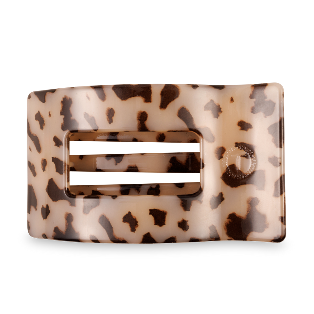 TELETIES - Flat Rectangle Hair Clip | Large | Blonde Tortoise