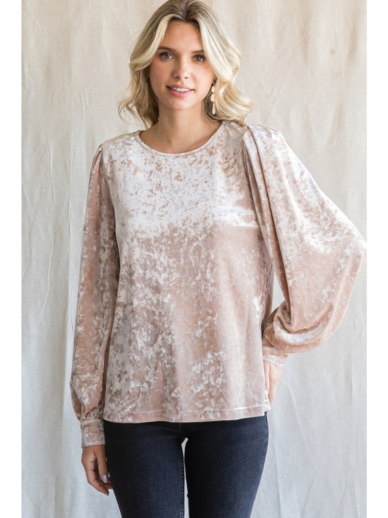 Champagne Velvet Top