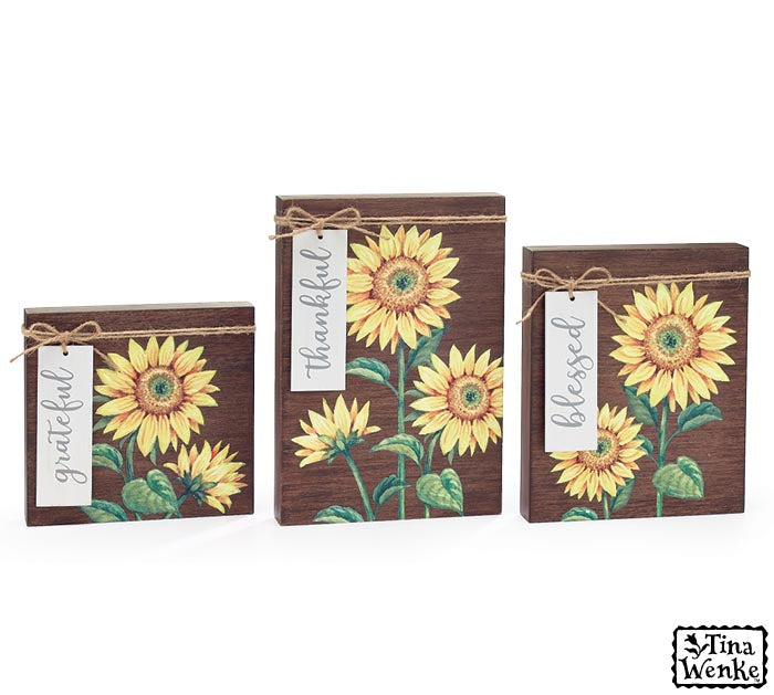 WOODEN SUNFLOWER SHELF SITTER ASSORTMENT
