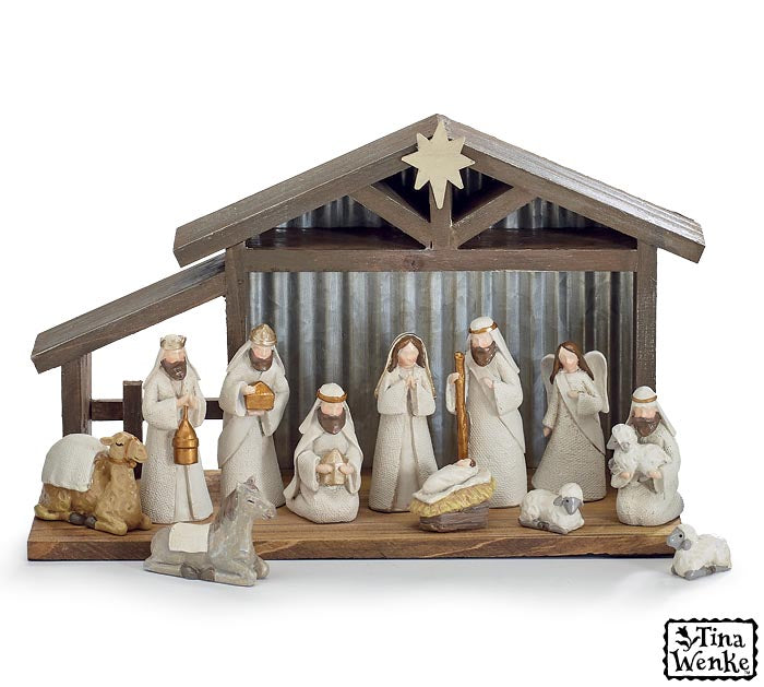 Nativity with Creche 12 Piece