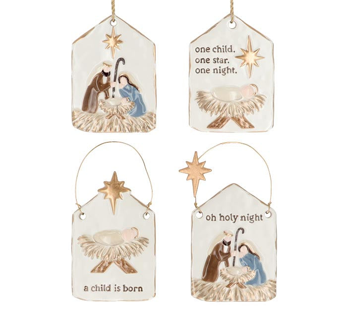 DIVINE NIGHT HOLY FAMILY ORNAMENT