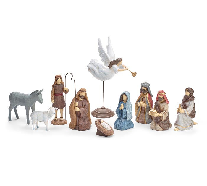 GREAT JOY 10 PC RESIN NATIVITY SET