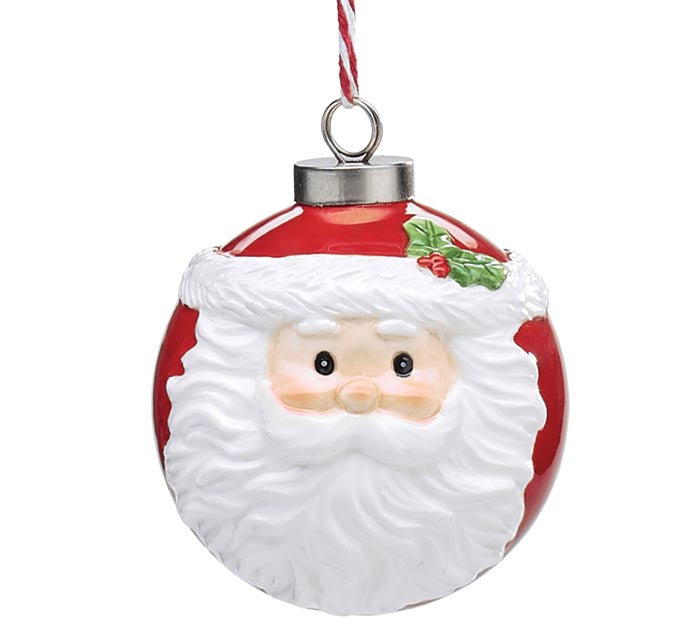 SANTA FACE 3" CERAMIC ORNAMENT