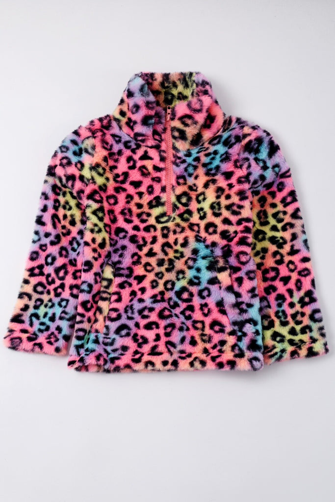 Rainbow Leo Girls Sherpa