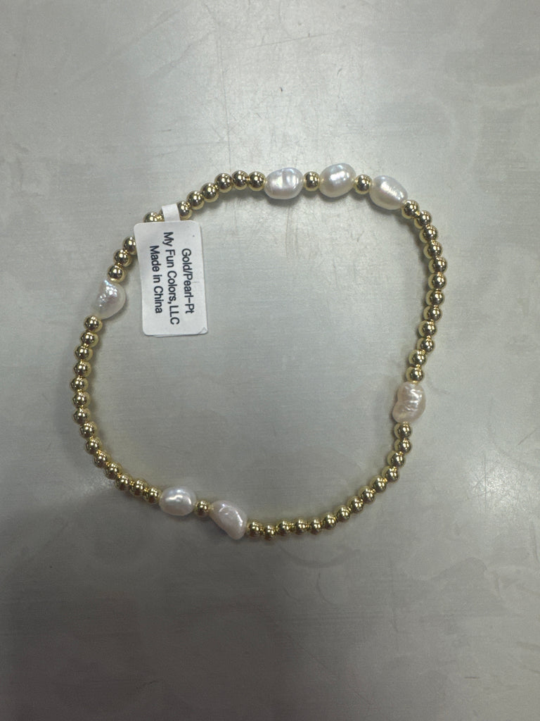 Cube and Round with Pearls Bracelets