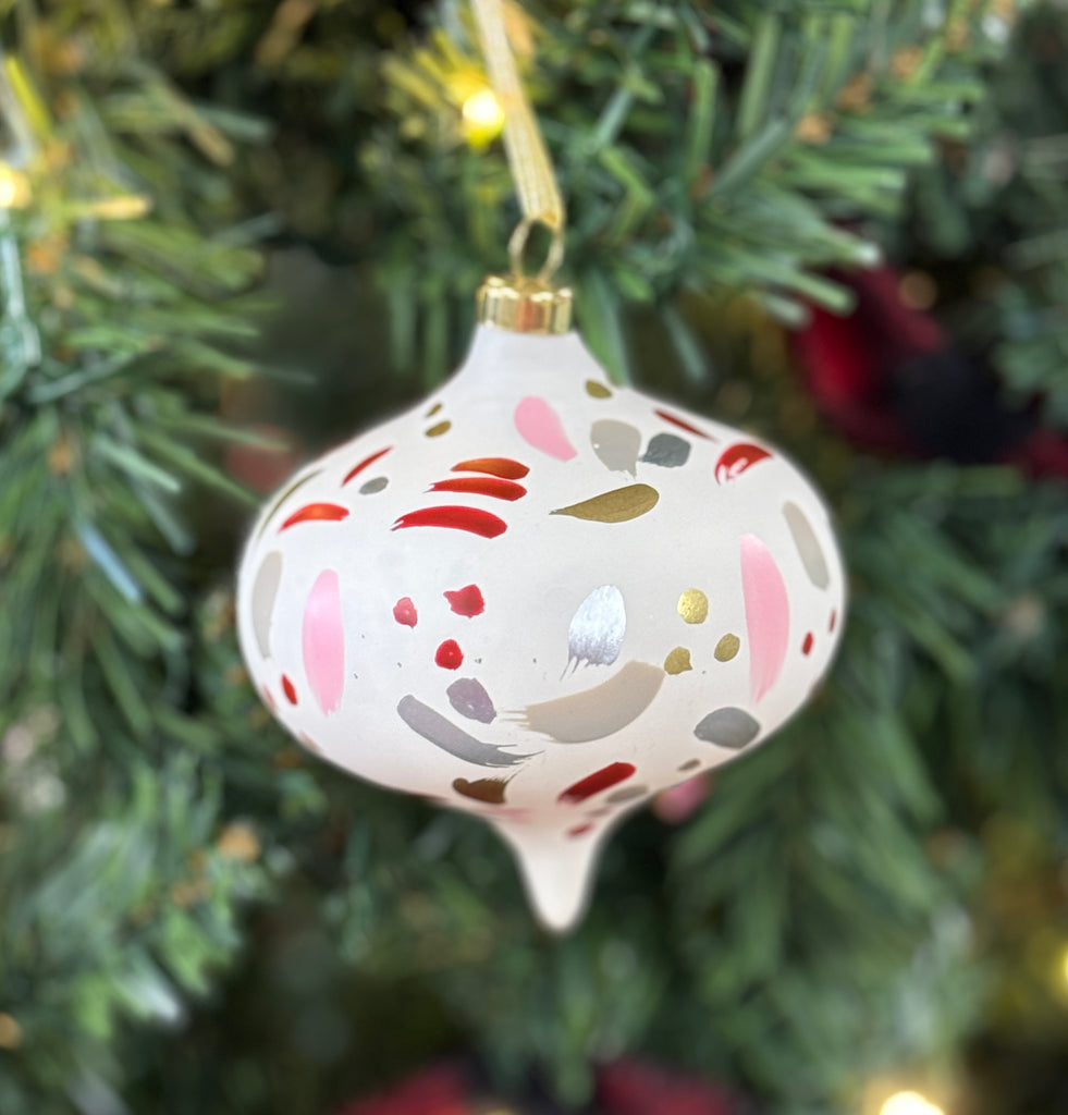 HAND PAINTED RETRO ORNAMENT COASTAL