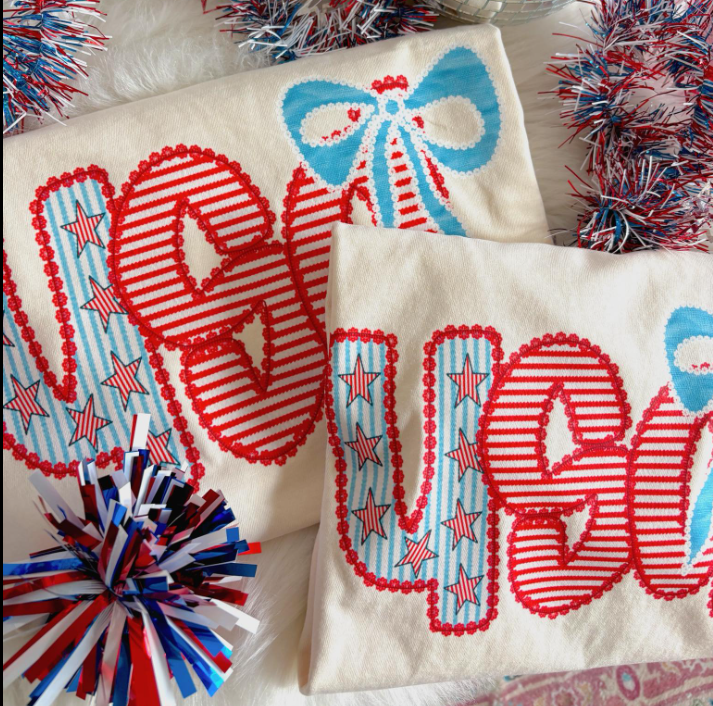 USA Patriotic Coquette Shirt July 4th