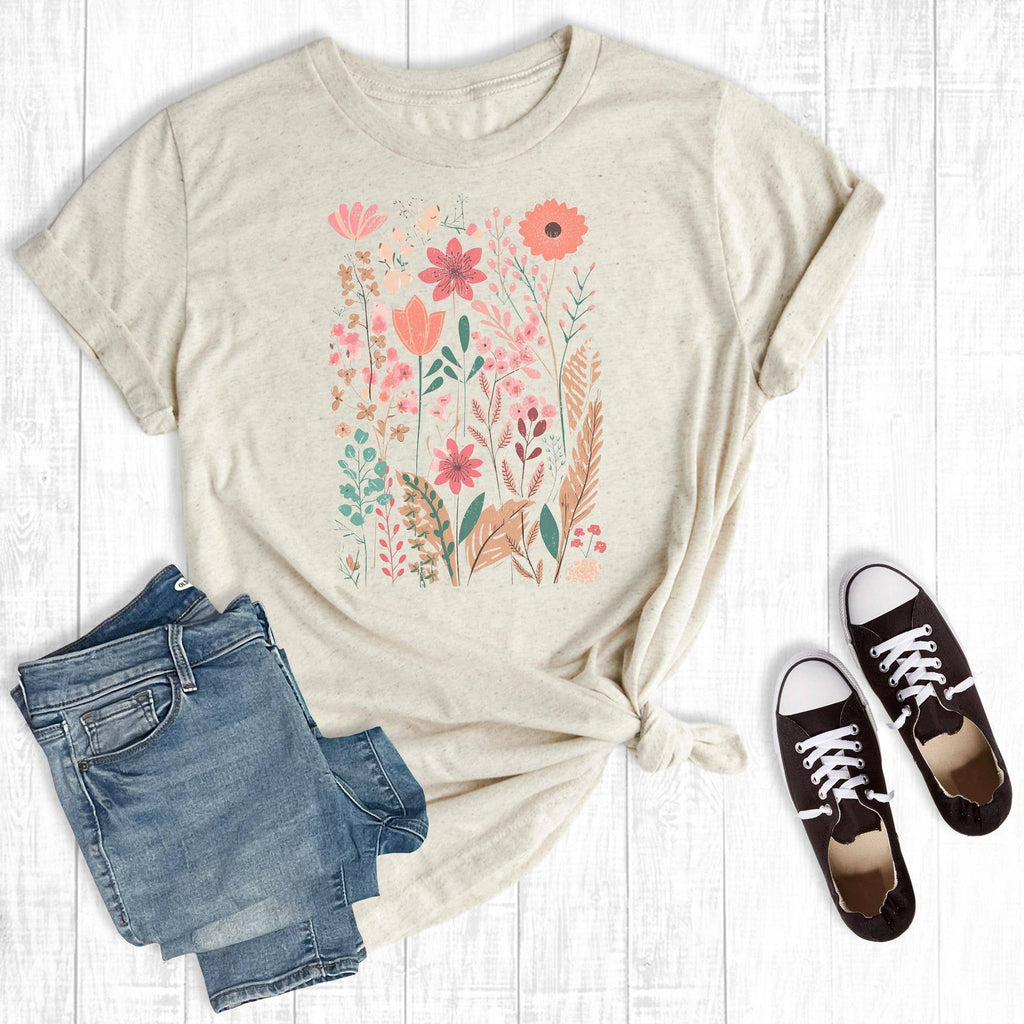 Pastel Wildflowers Cream Tee