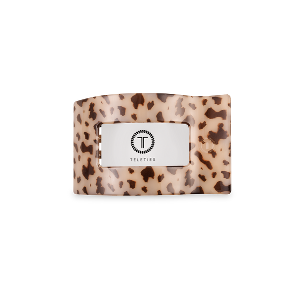 TELETIES - Flat Rectangle Hair Clip | Small | Blonde Tortoise