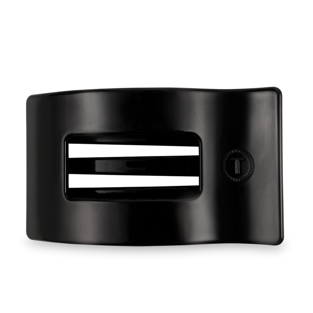 TELETIES - Flat Rectangle Hair Clip | Large | Jet Black