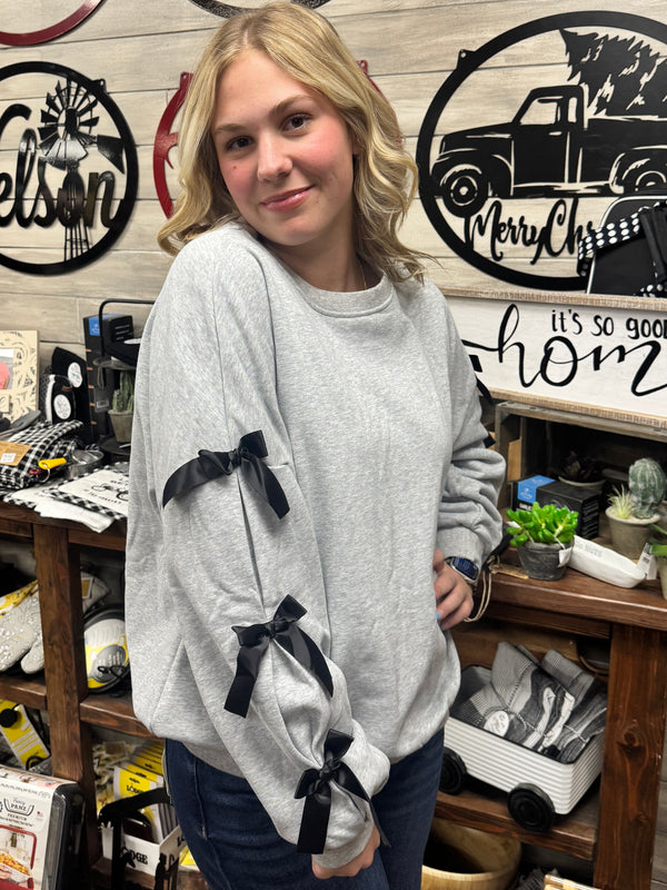 Bow Knot Decor Long Sleeve Sweatshirt