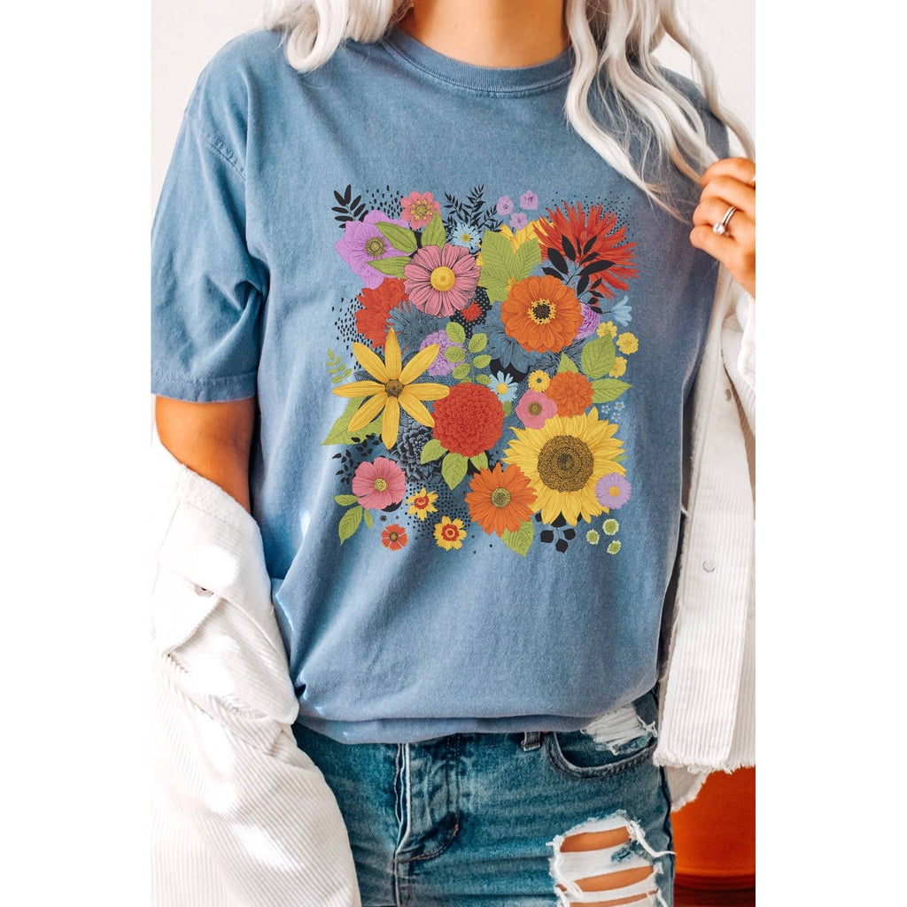 Flower Garden Spring Colors Graphic Tee