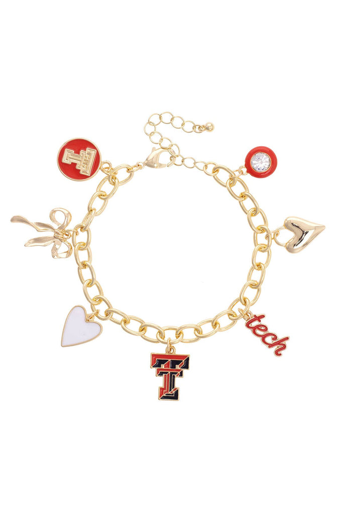 Canvas Style - Texas Tech Red Raiders Enamel Icons Charm Bracelet