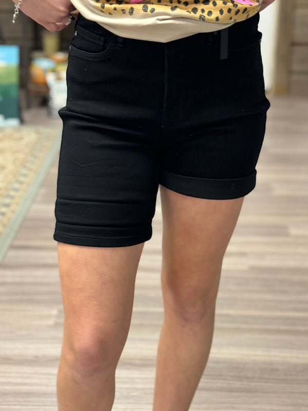 Judy Blue High Waist Tummy Control Black Shorts