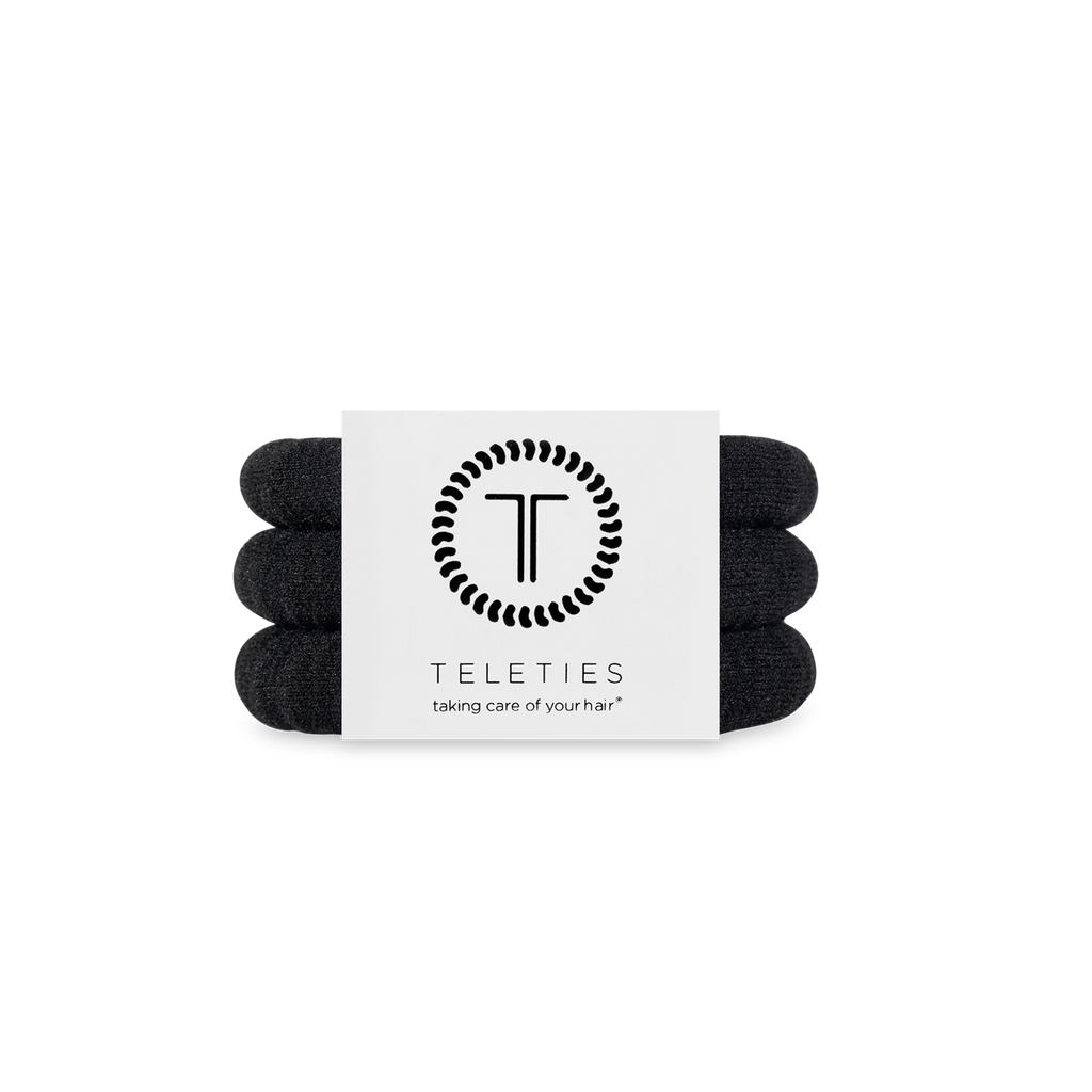 TELETIES - Nylon Hair Ties | Small | Jet Black