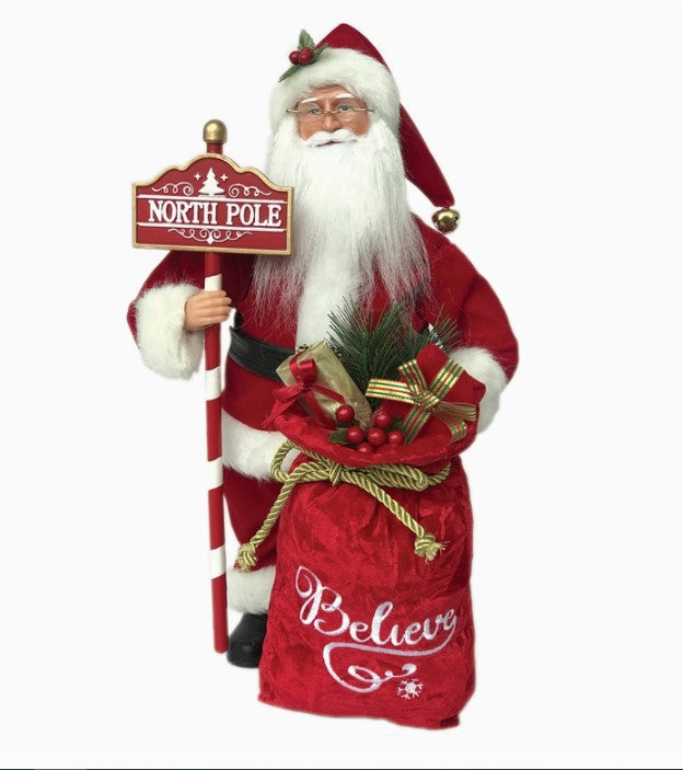 North Pole Believe Sant, 15 Inches Tall