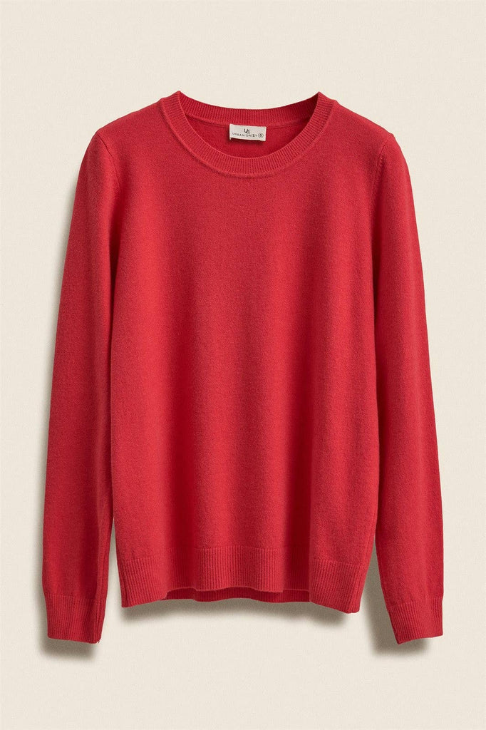Urban Daizy - Soft Viscose Blend Crewneck Knit Pullover: Red / S-M-L:2-2-2