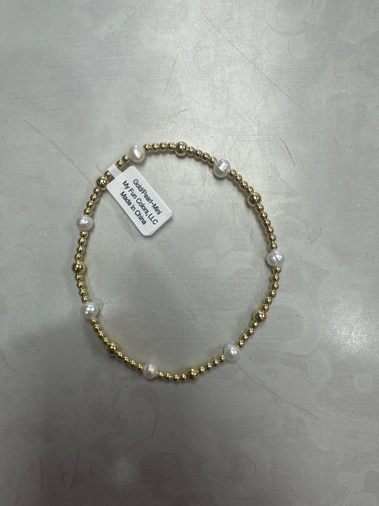 Cube and Round with Pearls Bracelets