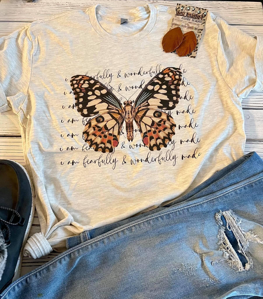 Fearfully & Wonderfully Made Butterfly Tee