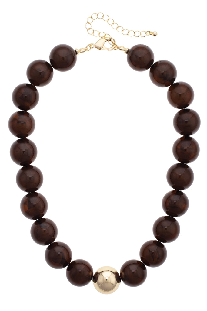 Canvas Style - Marjorie Fall Beaded Necklace: Brown