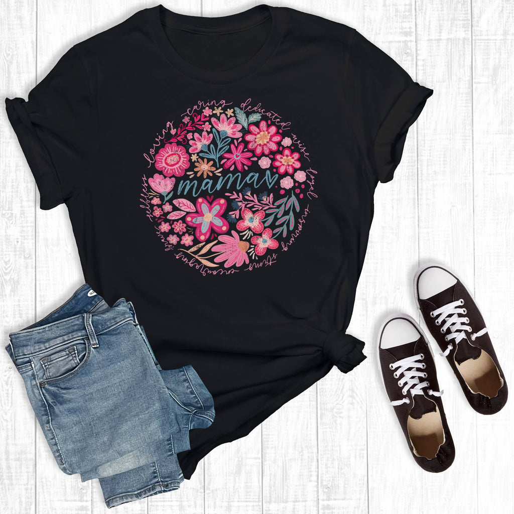 Retro Floral Loving Mama Graphic Tee