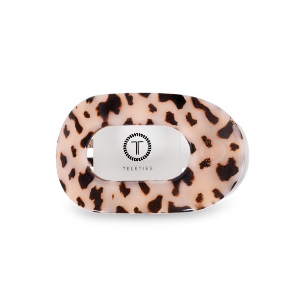 TELETIES - Round Flat Hair Clip | Medium | Blonde Tortoise