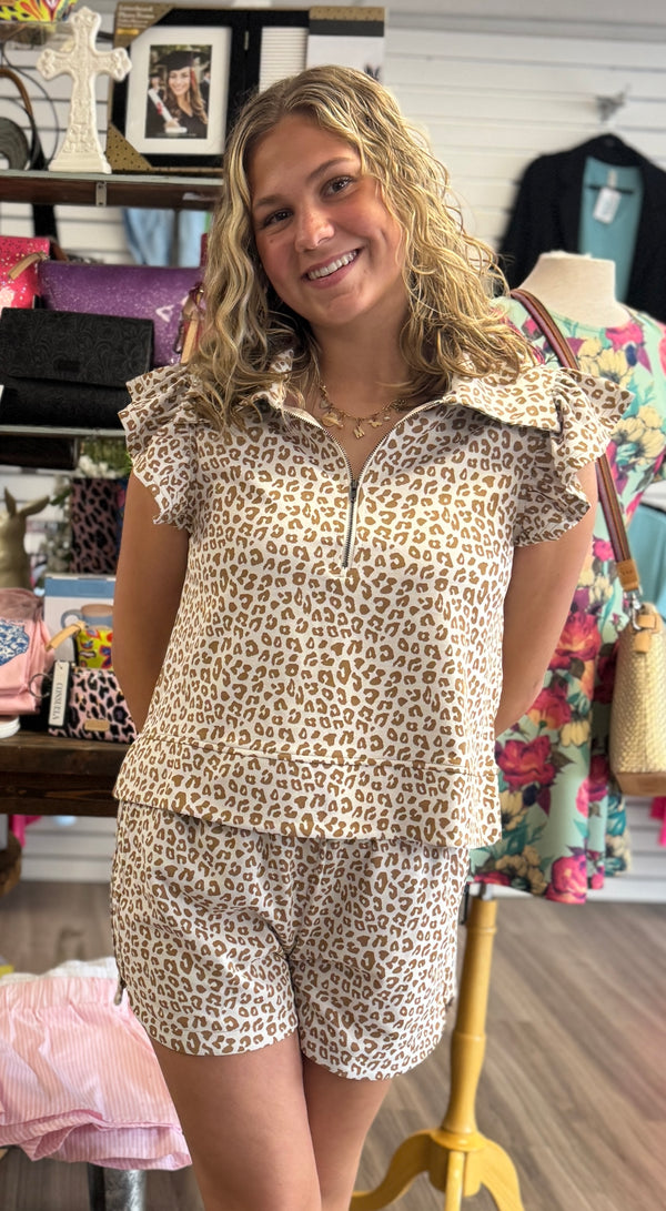 Leopard Print Two Piece Set