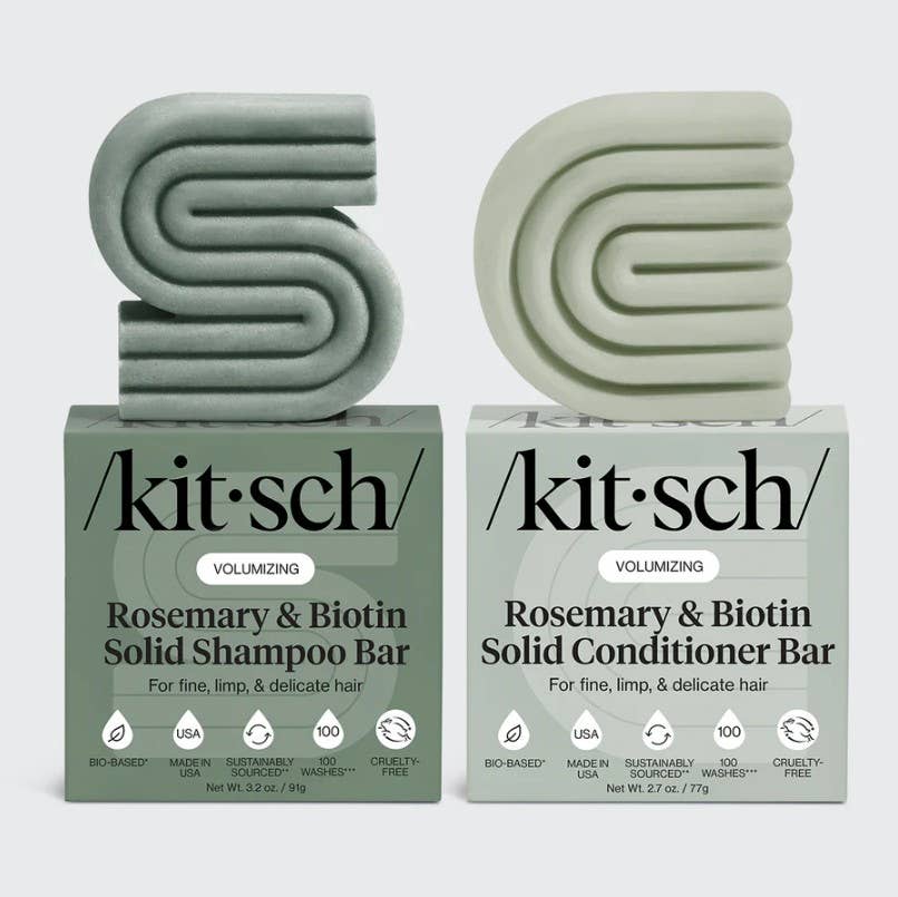 KITSCH - Rosemary & Biotin Volumizing Shampoo & Conditioner Bar Combo