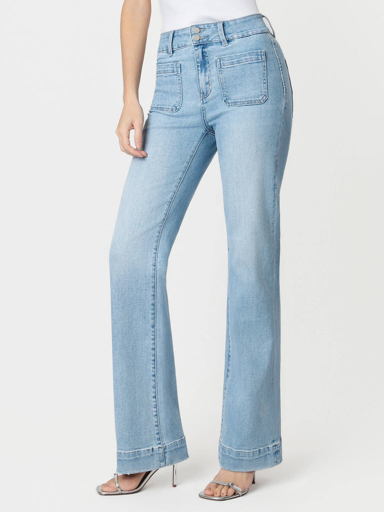 FLYING MONKEY - 90'S VINTAGE SUPER HIGH RISE FLARE JEANS F5655: BANG ON BLUE / 25