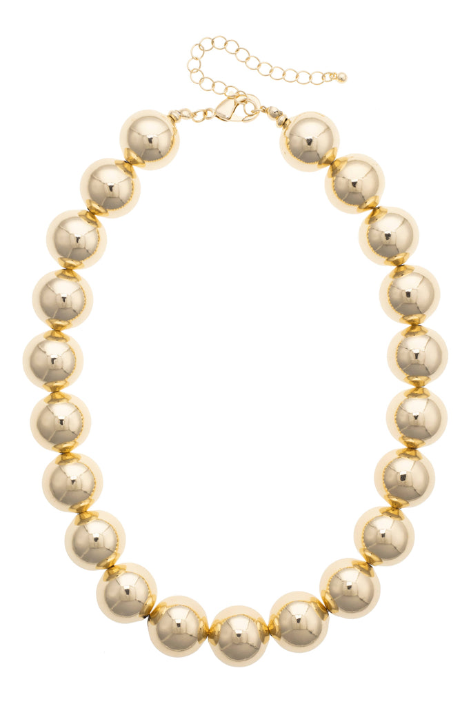 Canvas Style - Marjorie Beaded Necklace in Shiny Gold