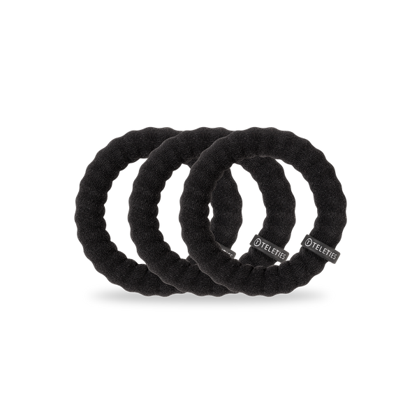 TELETIES - Nylon Hair Ties | Large | Jet Black