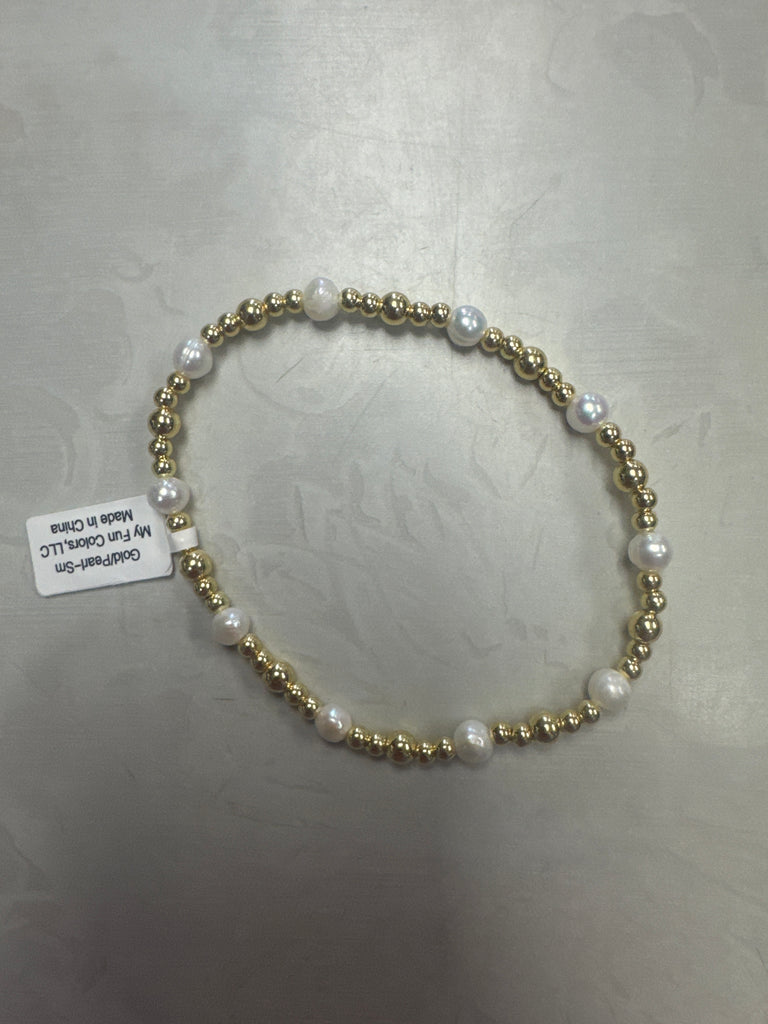Cube and Round with Pearls Bracelets