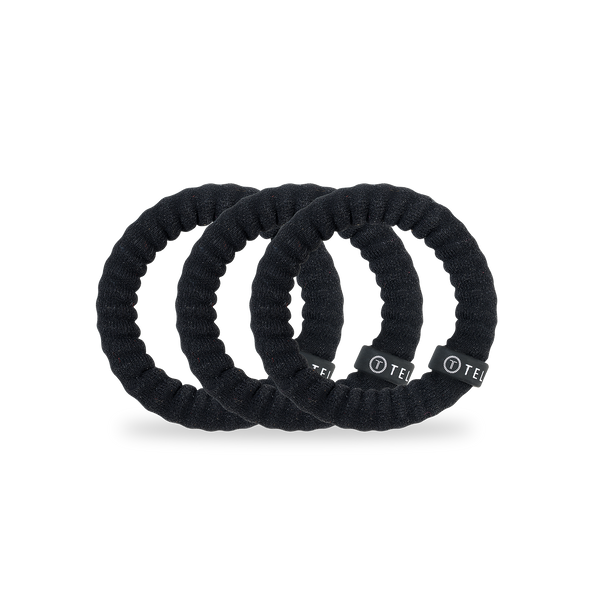 TELETIES - Nylon Hair Ties | Small | Jet Black