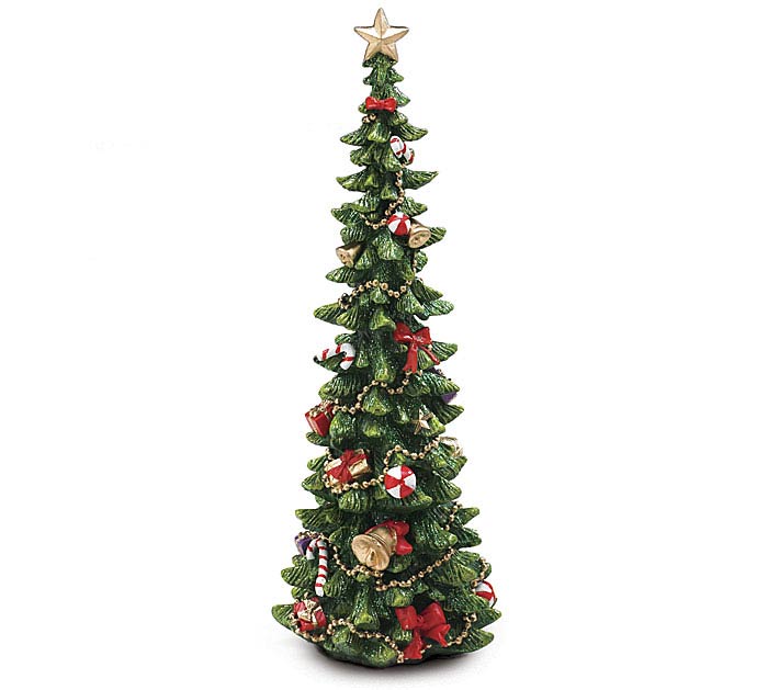 DECORATED RESIN CHRISTMAS TREE
