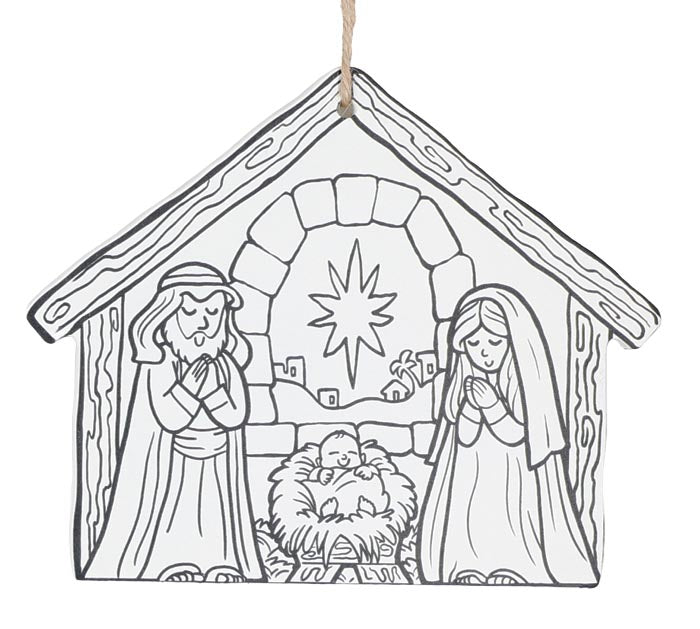 COLOR ME HOLY FAMILY ORNAMENT