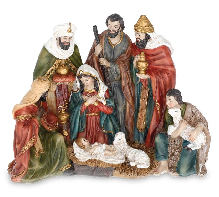 NATIVITY 1 PIECE RESIN FIGURINE