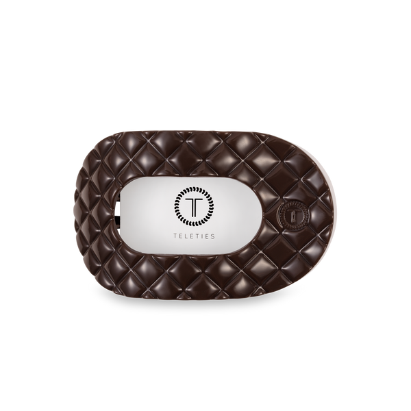 TELETIES - Flat Round Hair Clip | Medium | Truly Taupe Quilted